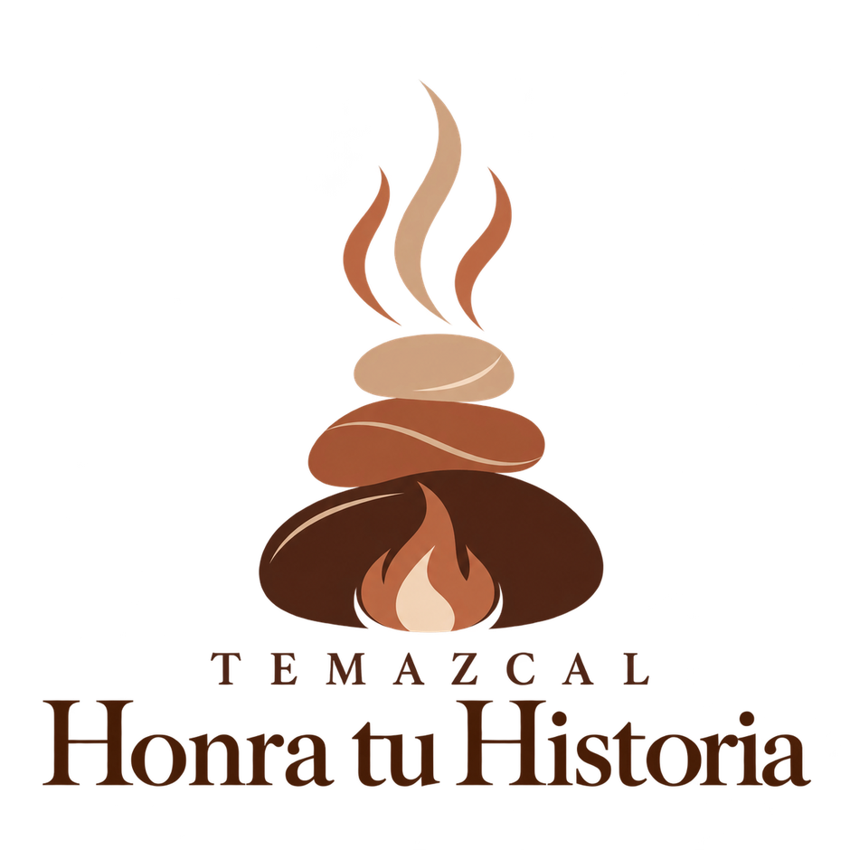 Logotipo de Temazcal Honra tu Historia: piedras, vapor y fuego
